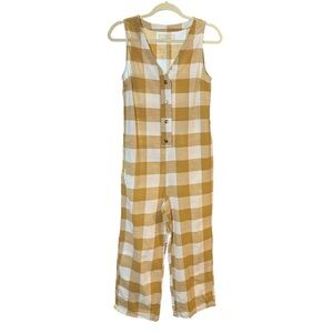 Anthropologie Jumpsuit Birds of Paradis By Trovata Small Gingham Fall Layering